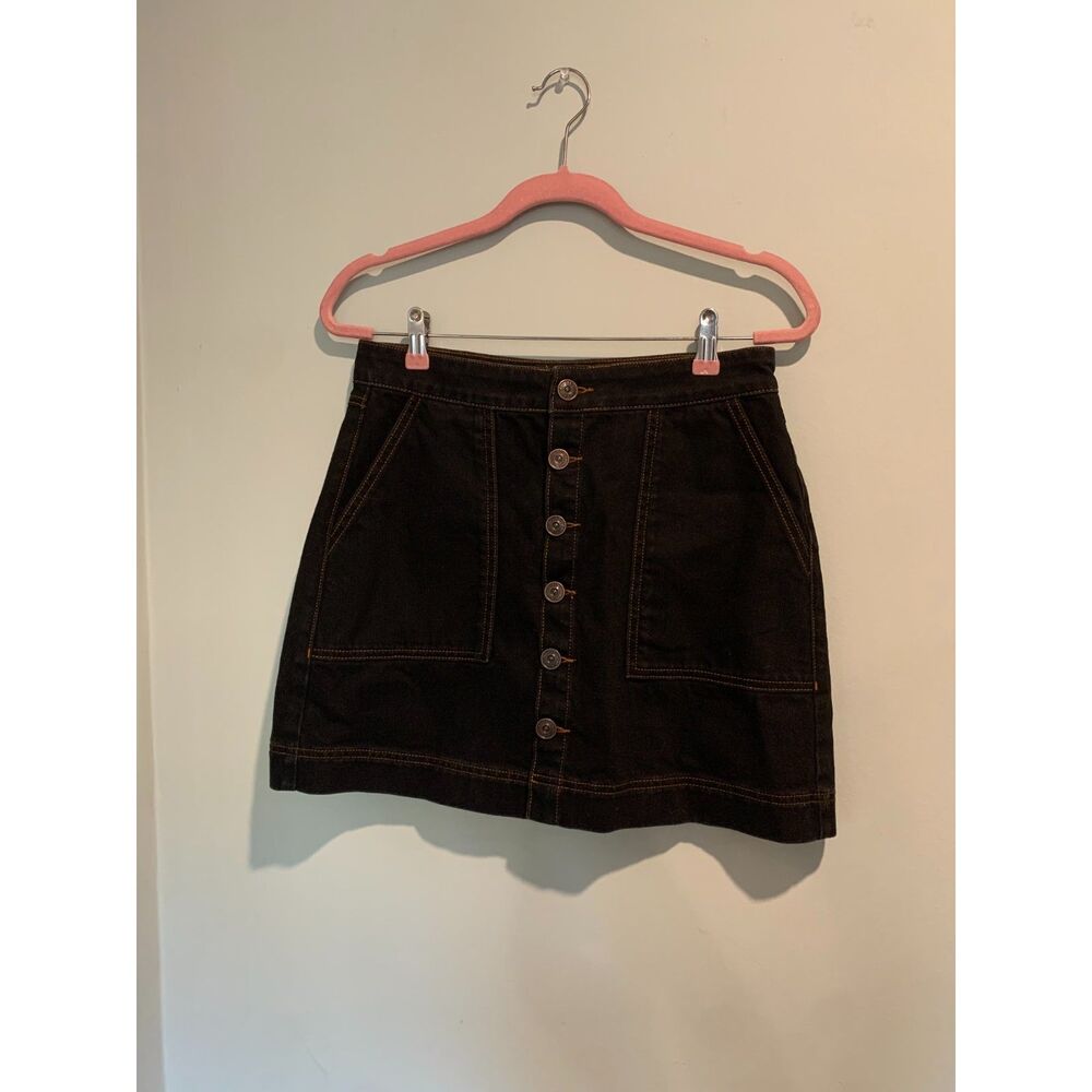 Button-up Jean Mini Skirt